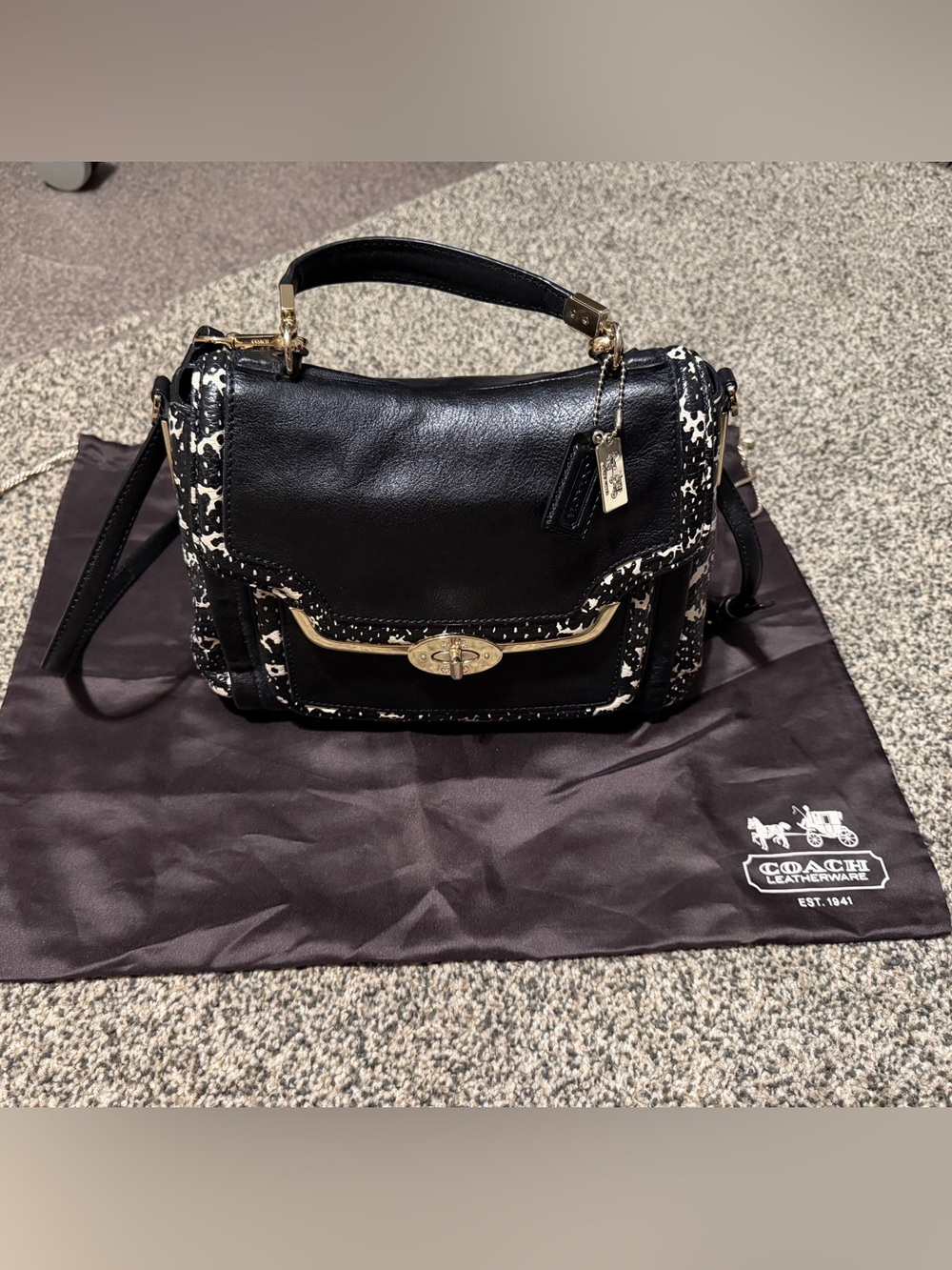 Coach Madison Sadie 27849 Python Embossed Leather Satchel